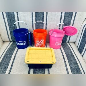 Lowes & Home Depot Mini Bucket & Tote Set